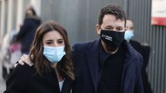 La ministra de Igualdad, Irene Montero, y exvicepresidente del Gobierno, Pablo Iglesias, a su llegada al juicio para declarar por el presunto acoso hacia sus hijos