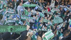 Aficionados del Racing de Ferrol desplazados al Anxo Carro la pasada temporada