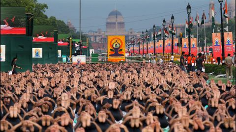 D�a Internacional del Yoya en Nueva Delhi.