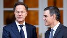 El secretario general de la OTAN, Mark Rutte, y el presidente del Gobierno, Pedro Snchez, en la Moncloa el pasado mes de enero.