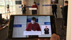 Ismael Huerta interviene en la rueda de prensa telem�tica, en la que ha participado con Rafael Cofi�o y Mario Margolles