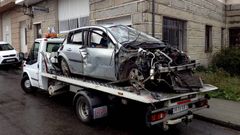 El coche del accidente en Viana do Bolo