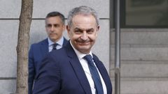 El expresidente del Gobierno Jos� Luis Rodr�guez Zapatero, a su llegada a la Audiencia Nacional para declarar como investigado.