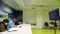 Reunin del gobierno local de Pontevedra con representantes de la asociacin gallega en defensa de las agencias de viajes