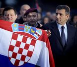 Gotovina, a la derecha, al llegar a Zagreb.