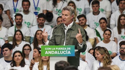 Alberto N��ez Feijoo en un mitin de la campa�a