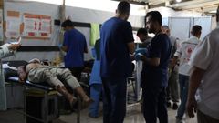 Imagen del centro de salud de MSF en Al Mawasi, que recibe pacientes heridos y fallecidos que intentaban conseguir alimentos para sus familias en Gaza
