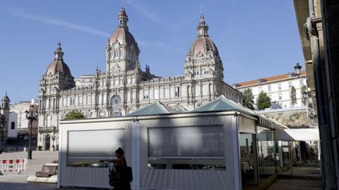 Imagen de archivo de la plaza de Mar�a Pita, con el ayuntamiento al fondo