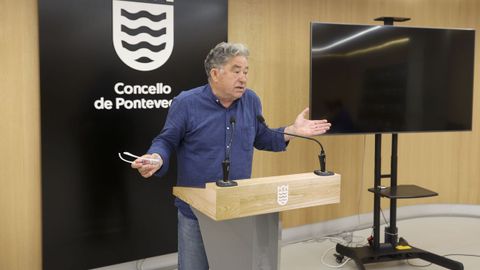 El alcalde de Pontevedra, Miguel Anxo Fernández Lores (BNG), este lunes, en el Concello