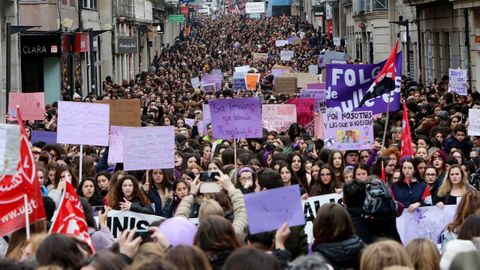 Multitudinaria manifestacin en Vigo con motivo del 8M, en una imagen de archivo