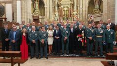 Autoridades tras la misa celebrada por la patrona de la Guardia Civil, la Virgen del Pilar.