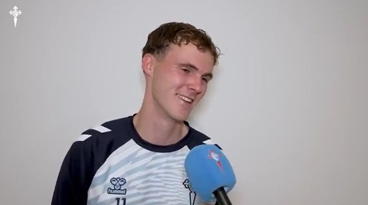 Williot Swedberg, muy sonriente tras ser el futblista que decant el Real Madrid-Celta.