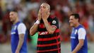 Adriano Leite.Adriano Leite, con la camiseta del Flamengo, llora en su homenaje