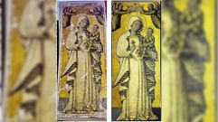 Antes y ahora. Estas fotos muestran el resultado de estos meses de trabajo de restauraci�n en el cuadro de Nuestra Se�ora de la Antigua, una pintura al �leo que data del siglo XVI