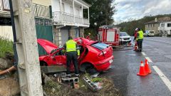 El accidente ocurrió por una salida de vía en la OU-540, en Carfaxiño (Celanova).
