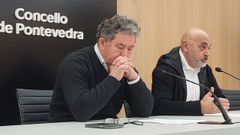 Lores y Tino Fern�ndez, este jueves en la sede del Concello de Pontevedra