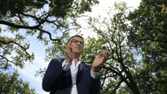 El presidente del PP, Alberto N��ez Feijoo, en la romer�a de los populares gallegos en O Pino