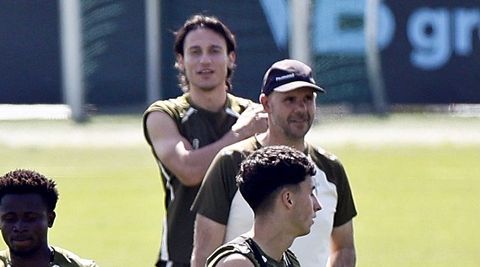 Fredi �lvarez, en un entrenamiento del Celta Fortuna.