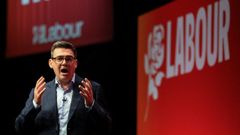 El primer ministro Andy Burham, durante el congreso anual del Partido Laborista, en Liverpool