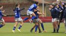 Las jugadoras del Oviedo celebran el gol de Walsh al Athletic C