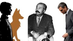 Fotomontaje: una ilustraci�n de los �therians�, una foto hist�rica de Tejero y una reciente de Pedro S�nchez