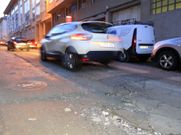 La intensidad del tr�fico agrieta zonas en Rego das Flores. 