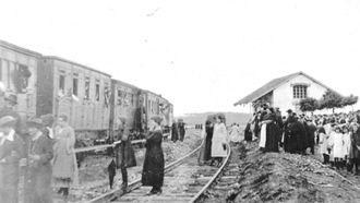 El da de la inauguracin de la estacin de Neda, en el ao 1913. 