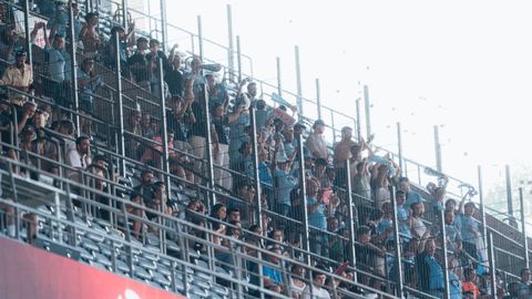 Aficionados del Celta, durante el amistoso frente al Braga.