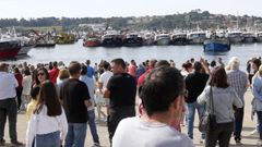 Protesta de los bateeiros por el conflicto de la mejilla en Pobra do Caramial