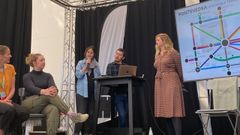 Anabel Gul�as y Albero Oubi�a, durante su participaci�n en el congreso H22 City Expo celebrado en Helsinborg (Suecia)