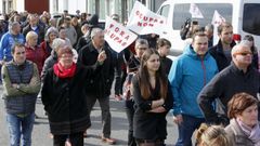 Imagen de archivo de una protesta contra okupas en un barrio de Lugo