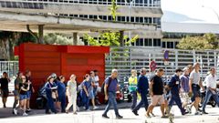 Imagen de archivo de trabajadores de Stellantis saliendo de la f�brica