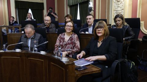 El grupo municipal del PP, en el pleno celebrado este lunes.