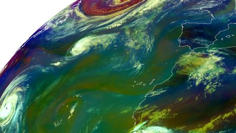 Imagen del huracán Gordon situado al oeste de Canarias en septiembre del 2006