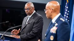 El secretario de Defensa estadounidense, Lloyd Austin, el lunes durante una rueda de prensa sobre Ucrania.