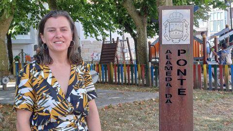 Natalia Gonz�lez, en el parque de A Ponte.