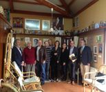 El grupo de trabajo, posando el domingo en la Fundaci�n Neira Vilas.