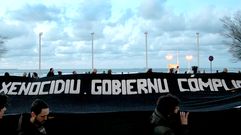 Un momento de la manifestaci�n de la Plataforma �Tarjeta Roja a Israel�