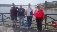 Imaxe da xuntanza da delegaci�n da Real Federaci�n Galega de Vela con directivos do Breog�n.