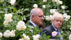 Boris Johson y el primer ministro australiano, Scott Morrison.