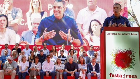 S�nchez, durante su participaci�n en la Fiesta de la Rosa del PSC, en Gav�.