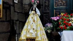 Imagen de la Virgen de Chamorro tomada el pasado lunes, d�a de la romer�a