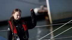 La llegada de Greta Thunberg a Lisboa