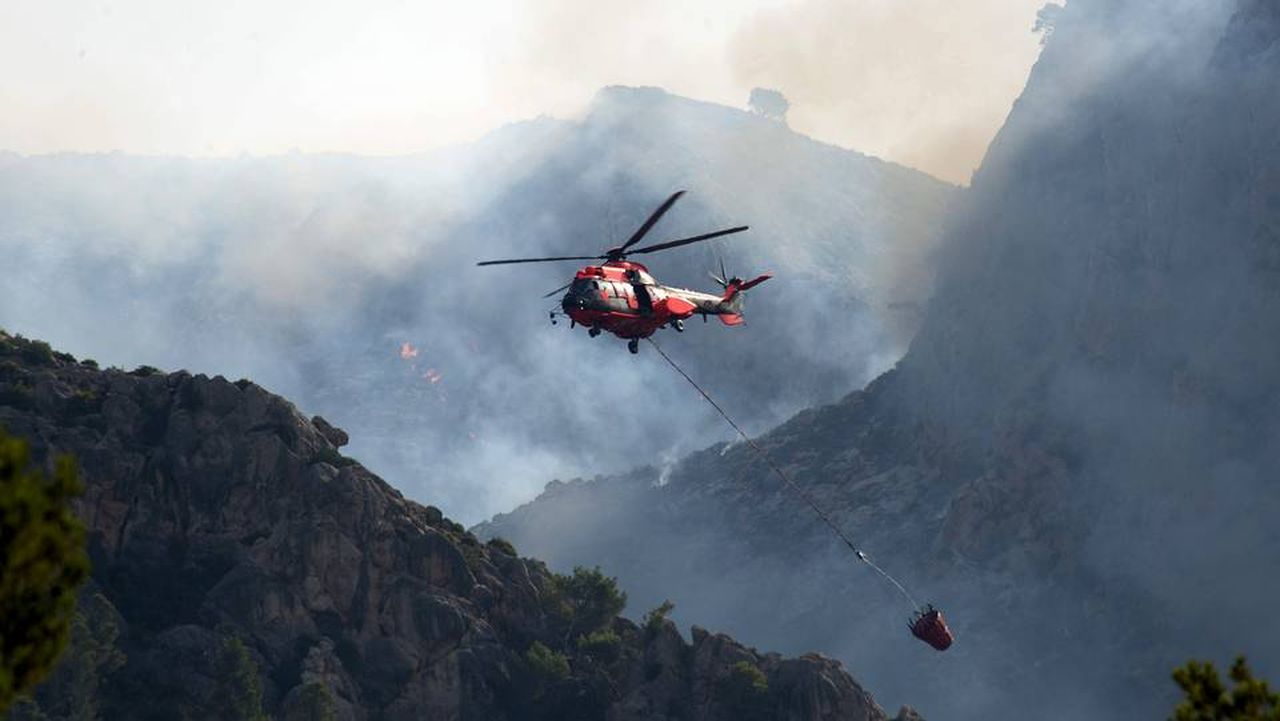 Quince aeronaves y más de 250 personas combaten un incendio en Mallorca