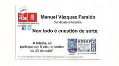 El PSOE de Mio entreg la lotera junto con el programa electoral.
