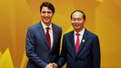 El presidente de Vietnam Tran Dai Quang y el primer ministro de Canad�, Justin Trudeau