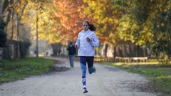 Kalkidian Gezahegne, subcampeona ol�mpica y recordwoman mundial de 10.000 metros, entrenando en Ourense para correr la carrera del San Marti�o