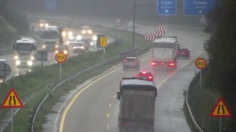 Nueva jornada de atascos en Asturias