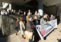 Imagen de una de las protestas que se realizaron en Ferrol contra las reformas de Gallard�n. 