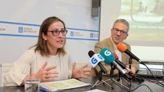 La conselleira Ethel V�zquez, este viernes en A Coru�a, presentando el plan de transporte p�blico de Galicia